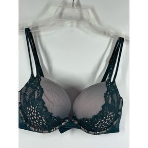 Victoria's Secret Vintage very sexy push-up pigeonnant green lace bra size 38C N